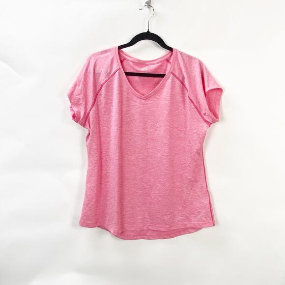 2/$30 Everlast XL Womens Heathered Pink Short Sleeve Performance Active T-Shirt - Picture 1 of 9